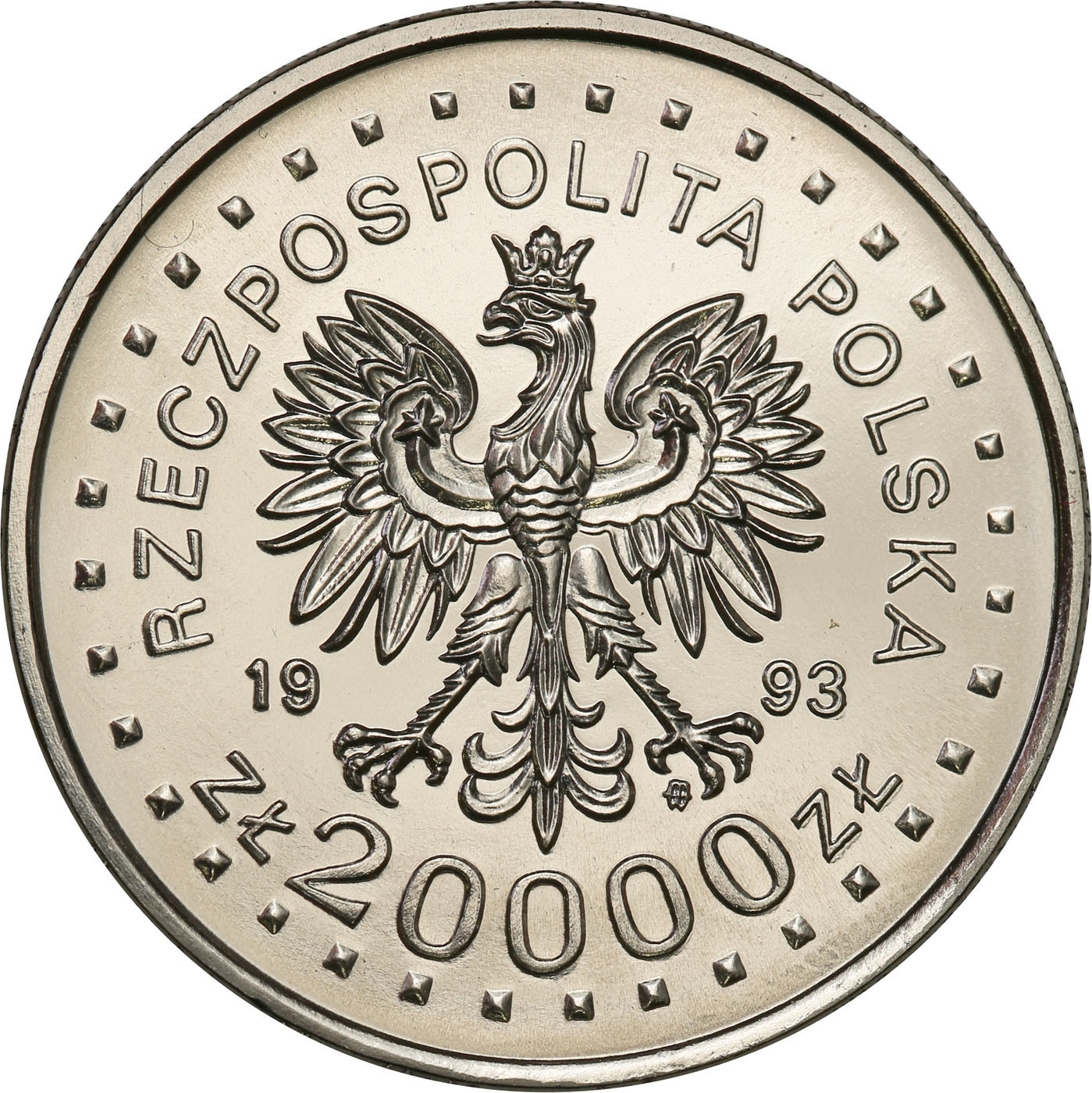 PRL. PRÓBA Nikiel 20 000 złotych 1993 – XVII Zimowe Igrzyska Olimpijskie Lillehammer